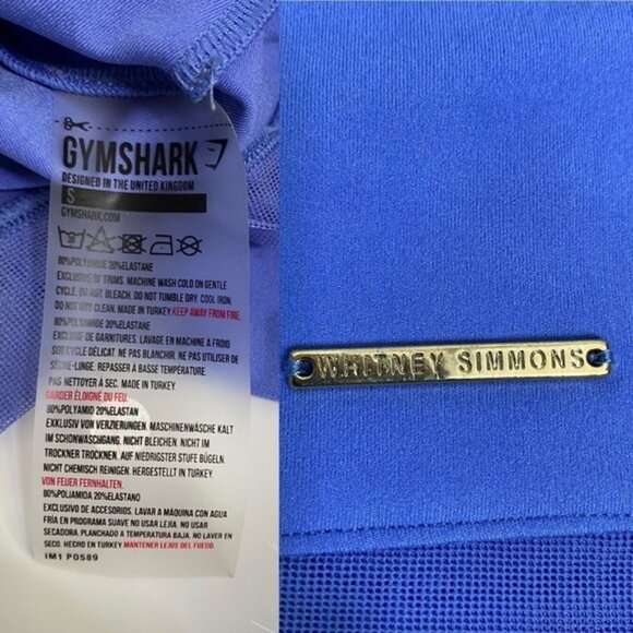 New Gymshark x Whitney Simmons Beautiful Blue Crop Top Women Size Small NWT - Picture 8 of 8